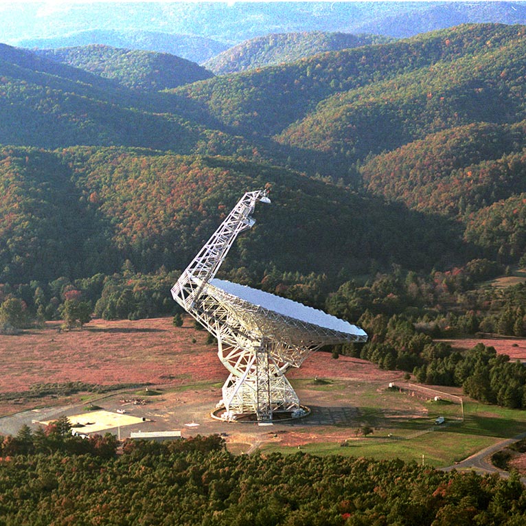 Aerial view of the Green Bank Telescope